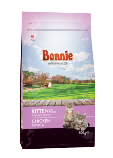 BONNIE KEDİ MAMASI 500 GR YAVRU TAVUK ETLİ *BNP174 resmi