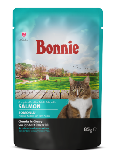 BONNIE KEDI POUCH 85GR SOMON*22 BNK090 resmi