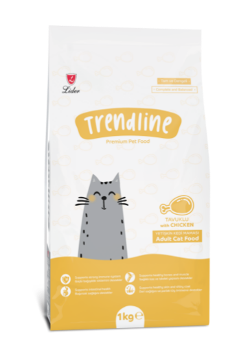 TRENDLINE KEDİ MAMASI 1 KG TAVUK ETLİ resmi