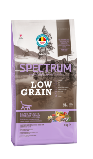 SPECTRUM LOW GRAIN KEDİ MAMASI 2 KG KISIRLAŞTIRILMIŞ SOMON  HAMSİ resmi