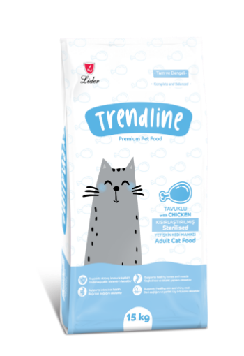 TRENDLINE KEDİ MAMASI 15 KG KISIRLAŞTIRILMIŞ TAVUK ETLİ *TRE157 resmi