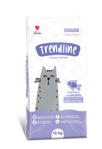 TRENDLINE KEDİ MAMASI 15 KG SOMONLU *TRE155 resmi