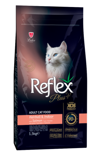 REFLEX PLUS KEDİ MAMASI 1,5 KG HAIRBALL SOMONLU resmi