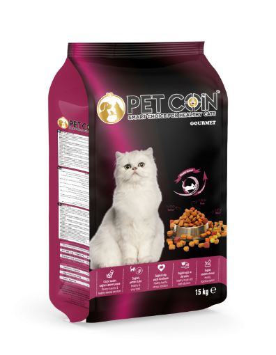 PETCOIN KEDİ MAMASI 15 KG GURME KARIŞIK resmi