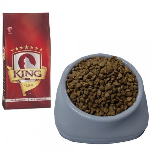 KING AÇIK KEDİ MAMASI KUZULU PİRİNÇLİ 1KG
 resmi