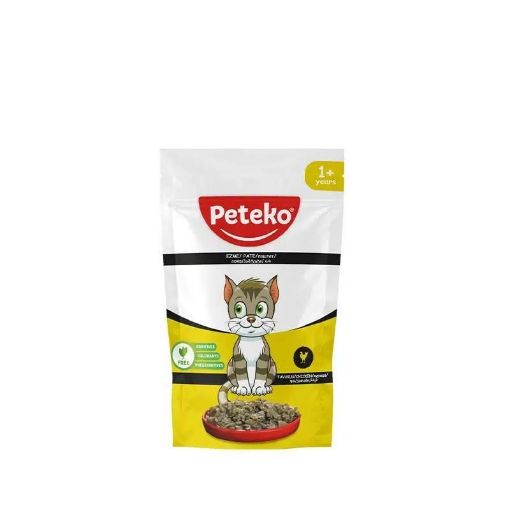 PETEKO YAŞ KEDİ MAMASI CİĞERLİ 85GR resmi