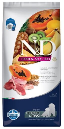 N&D TROPİCAL SELECTİON KUZU ETLİ MEYVELİ ORTA VE BÜYÜK IRK KÖPEK MAMASI 10KG resmi