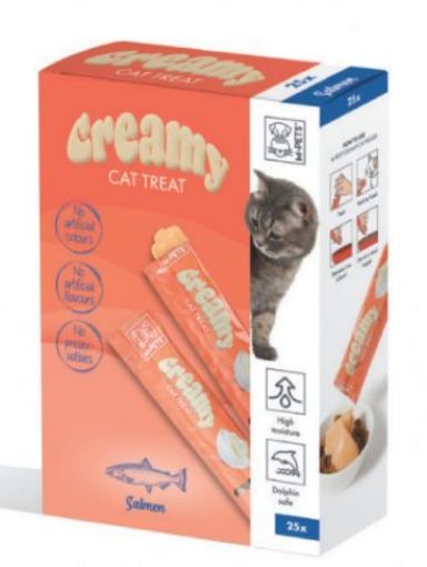 M-PETS KREMA KEDİ ÖDÜL MAMASI 25X15 GR SOMONLU resmi