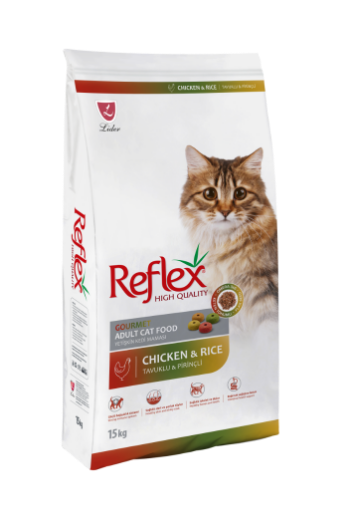 REFLEX KEDİ MAMASI 15+1 KG TAVUK  PİRİNÇ RENKLİ resmi