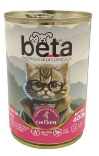 BETA KEDİ KONSERVE 400 GR KIYILMIŞ TAVUKLU resmi