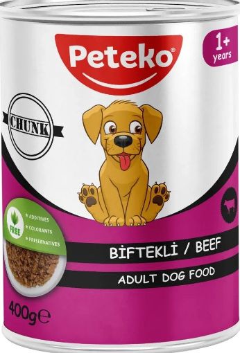 PETEKO KONSERVE KÖPEK 400GR BİFTEK JELLİ resmi